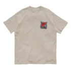 小鳥と映画館のDボウイのメイクをしたネコ Organic Cotton T-Shirt