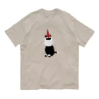 小鳥と映画館のサンタになったクロネコ Organic Cotton T-Shirt