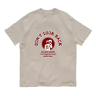 Basketball-boosterの「DON'T LOOK BACK」カレッジロゴ赤系 Organic Cotton T-Shirt