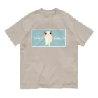 小鳥と映画館のネコマニア 背景あり オーガニックコットンTシャツ