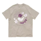 TOSHINORI-MORIの鳥と野ぶどう（ムラサキ） Organic Cotton T-Shirt