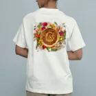 YURITAROORIGINLの野菜の押し花と焼き絵のうさぎ オーガニックコットンTシャツ