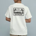 ako_mcの【両面プリント】YAMHOLIC_Rotary Valve & Checkered Flag オーガニックコットンTシャツ