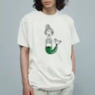 猫はうちゅうからきたとおもうのマーメイドの体育（ミドリ） Organic Cotton T-Shirt