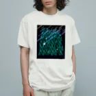 Drecome_Designの星降る森(緑) オーガニックコットンTシャツ