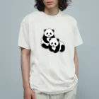 chippokeの双子パンダ オーガニックコットンTシャツ