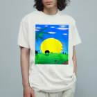 「アートとメルヘンと創作の森グッズ」のアートとメルヘンと創作の森　ノスタルジック絵画　秋野あかね作「満月の夜」 Organic Cotton T-Shirt