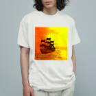 🌕朧月夜と紅茶時間☕️🫖のTREASURE SHIP オーガニックコットンTシャツ