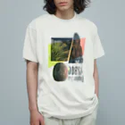 植物と___|のUtopia OBESA T（coral & lime yellow / random） | design number 01 Organic Cotton T-Shirt