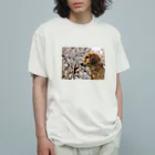 でぶっくすふんとの花見を満喫するちょちょさん オーガニックコットンTシャツ