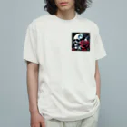 kazeou（風王）の死神と薔薇（四角）AI生成 オーガニックコットンTシャツ