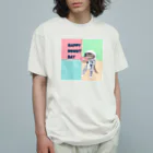 ドーナツ大好きにゃんこのHAPPY DONUT DAY Organic Cotton T-Shirt