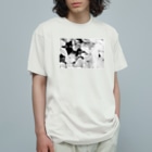 akane_art（茜音工房）のモノクロフラワー（野いちご） Organic Cotton T-Shirt