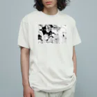 akane_art（茜音工房）のモノクロフラワー（野いちご） Organic Cotton T-Shirt