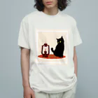 WAMI ARTのランタン猫 Organic Cotton T-Shirt