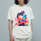 どでんちゃんのデザインショップ👩‍🎨のLife is a challenge オーガニックコットンTシャツ