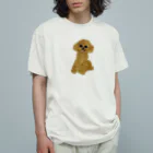 Panda factoryの刺繍のトイプードル Organic Cotton T-Shirt