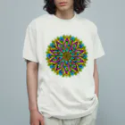 QB🦖のV_Flower オーガニックコットンTシャツ