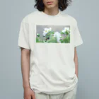 asako=niagaraの植物図鑑 ハクサンイチゲ② オーガニックコットンTシャツ