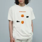 PokuStarのバウムクーヘンとネコ オーガニックコットンTシャツ