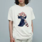 浅葱⑨良乃のほっぷすてっぷセーラー少女 オーガニックコットンTシャツ