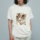 narikakannpaniyのたいらたん　どあっぷ オーガニックコットンTシャツ