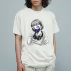 和温堂の迷彩マスク  パープル　文字黒 Organic Cotton T-Shirt