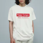 go campingのHappy Camper（red） オーガニックコットンTシャツ