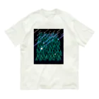 Drecome_Designの星降る森(緑) オーガニックコットンTシャツ