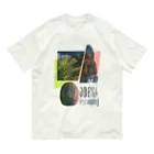 植物と___|のUtopia OBESA T（coral & lime yellow / random） | design number 01 Organic Cotton T-Shirt