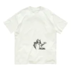 ロコンプランツ工房のロコン猫 ブラック Organic Cotton T-Shirt