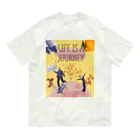 TANISANグラフィックのLife is a Journey オーガニックコットンTシャツ