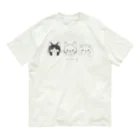 すずきいときちの見ニャい、言わニャい、聞かニャい(黒線) Organic Cotton T-Shirt