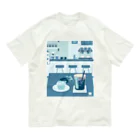 Teal Blue Coffeeのアイスコーヒーをどうぞ　～常連さんの指定席～ オーガニックコットンTシャツ