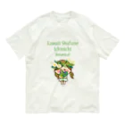 アグリム@かわ主婦スタンプ制作中のかわいい主婦の1日 ボタニカル柄3 유기농 코튼 티셔츠