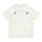 全吉堂の狛犬　-白×紅茶 Organic Cotton T-Shirt