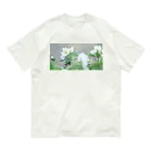 asako=niagaraの植物図鑑 ハクサンイチゲ② オーガニックコットンTシャツ