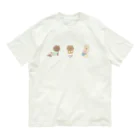 ぽぽ / Popoの筋トレをしているクマ オーガニックコットンTシャツ