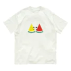 raindropのスイカとペンギン オーガニックコットンTシャツ