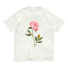 YURI MIUの芍薬 ＊ Pink Peony 02 オーガニックコットンTシャツ