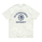 【SEVA】 （雲黒斎 公式ショップ ）のUN INTERNATIONAL UNIVERSITY （NAVY PRINT） Organic Cotton T-Shirt