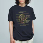 キッズモード某の葵の迷彩御紋と歴戦ロゴ オーガニックコットンTシャツ