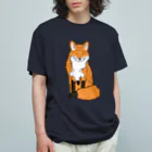 小鳥と映画館のキツネ オーガニックコットンTシャツ