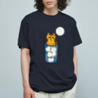 mapechiのトラネコしまお、暑いの苦手 オーガニックコットンTシャツ