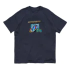 アロハスタイルハワイのハレイワの看板（前面：男の子　背面：女の子） オーガニックコットンTシャツ