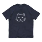 ネコトシアワセのニヒルな白猫  Organic Cotton T-Shirt