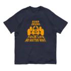 キッズモード某のレトロカーレーサー(イエロー) オーガニックコットンTシャツ