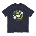 TOSHINORI-MORIの鳥と野ぶどう（キミドリ） オーガニックコットンTシャツ