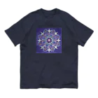 点描曼荼羅の世界の点描曼荼羅桃の花 オーガニックコットンTシャツ