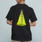 Siderunの館 B2の【バックプリント】 UFOと牛縦型 オーガニックコットンTシャツ